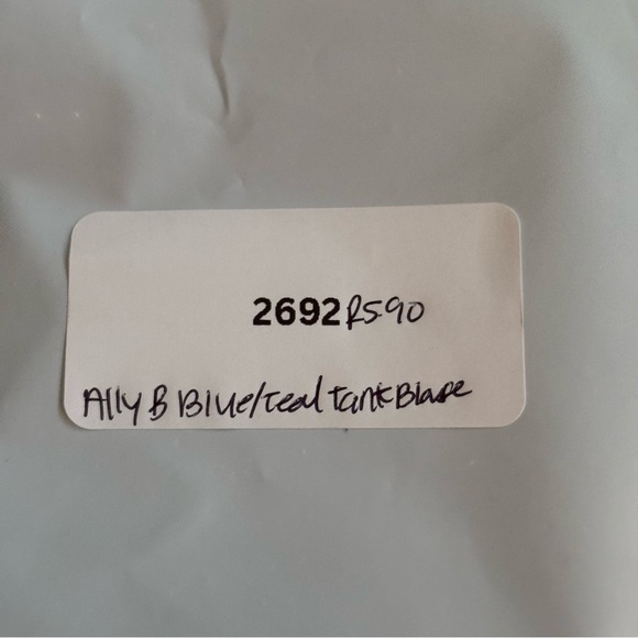 Ally B. Babydoll Sleeveless Tank Top Women's Small Turquoise Shimmer Flowy Y2k - Picture 9 of 9